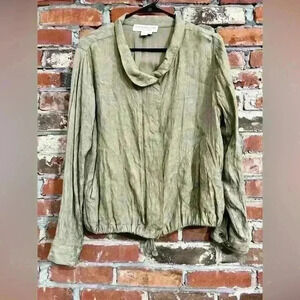 Saltwater Luxe Jacquard Olive Green Jacket Size L
